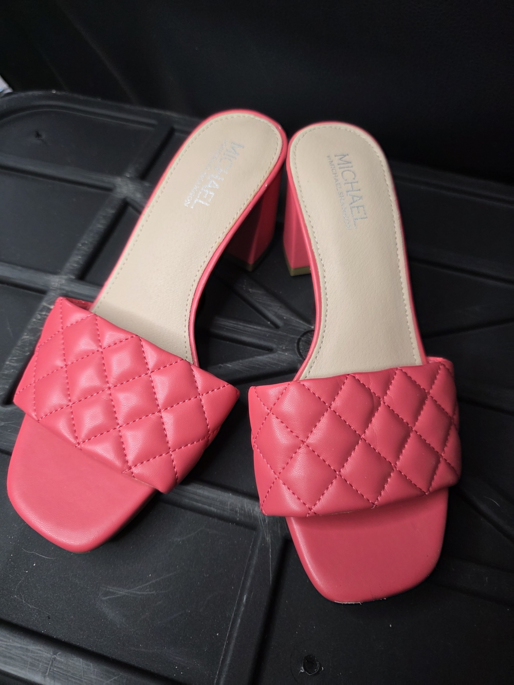 MICHAEL Michael Kors Quilted Coral Slide Mules
